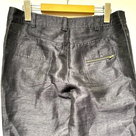 EQ:IQ navy linen pants made in Italy - Picture 7 of 11